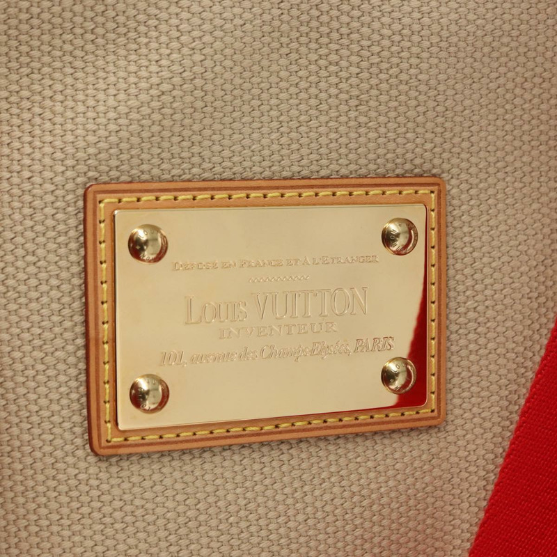 【日本直送】路易威登 Antigua Cabas GM 手提包 帆布 米色 紅色 M40032 LV Auth am10165V-17