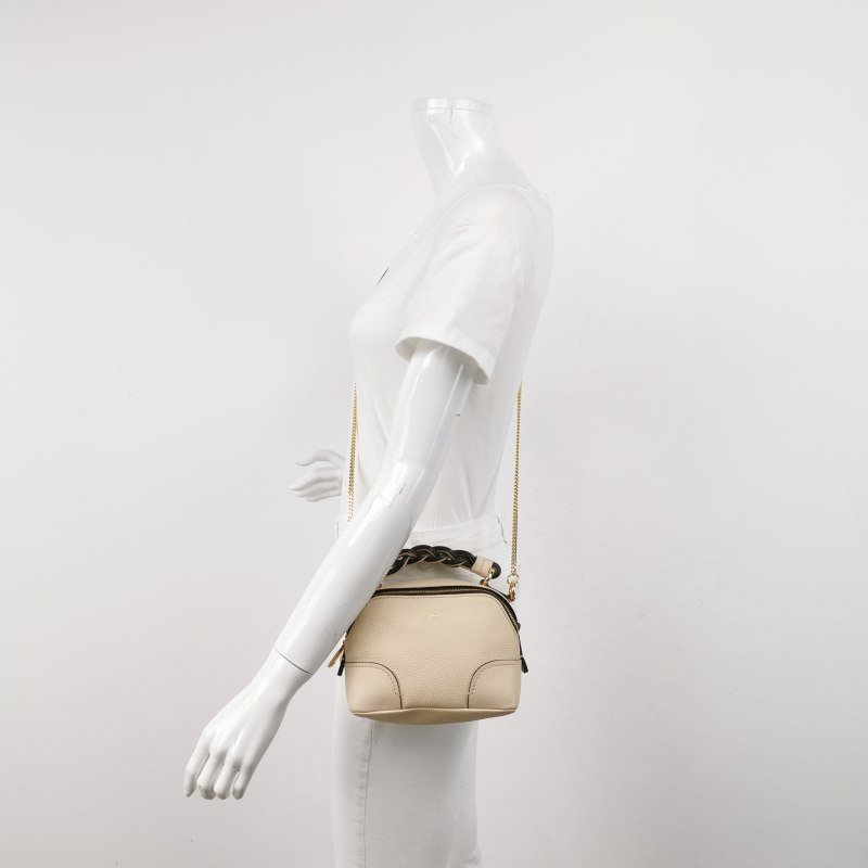 Chloe Daria迷你牛皮純色字母Logo拉鏈斜挎包單肩包-1