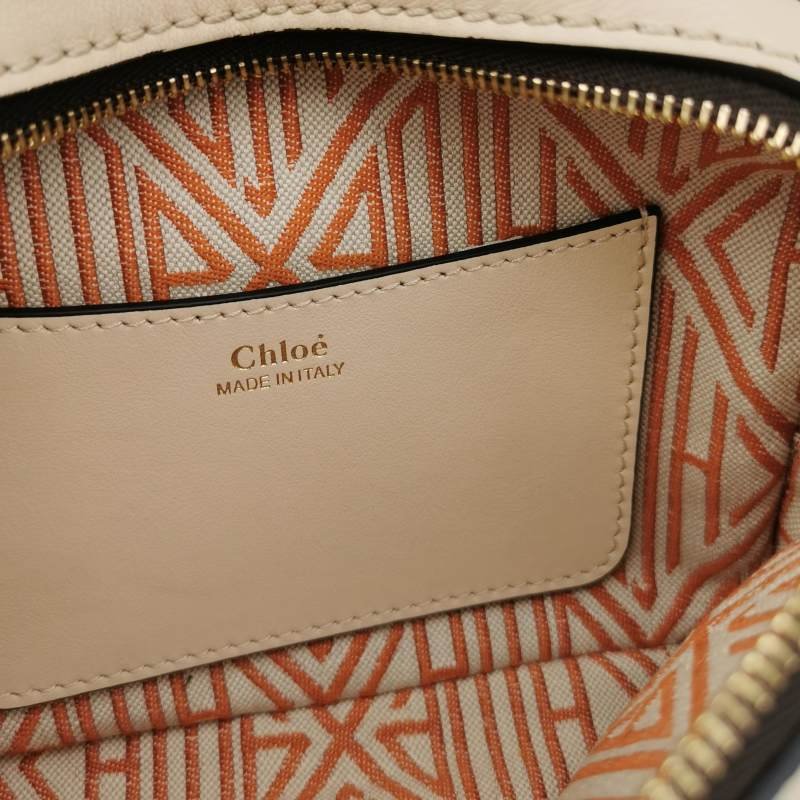 Chloe Daria迷你牛皮純色字母Logo拉鏈斜挎包單肩包-7