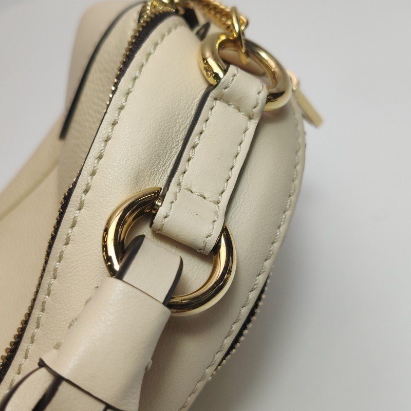 Chloe Daria迷你牛皮純色字母Logo拉鏈斜挎包單肩包-12