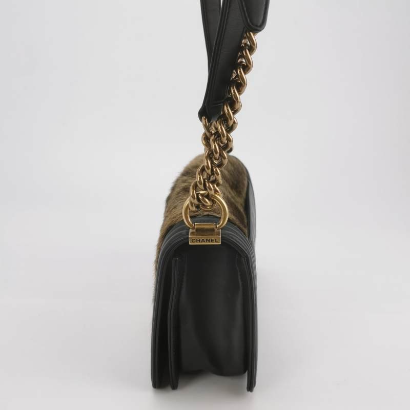 Chanel Leboy季節限定款中號牛皮拼色方形雙C鎖扣單肩包-2