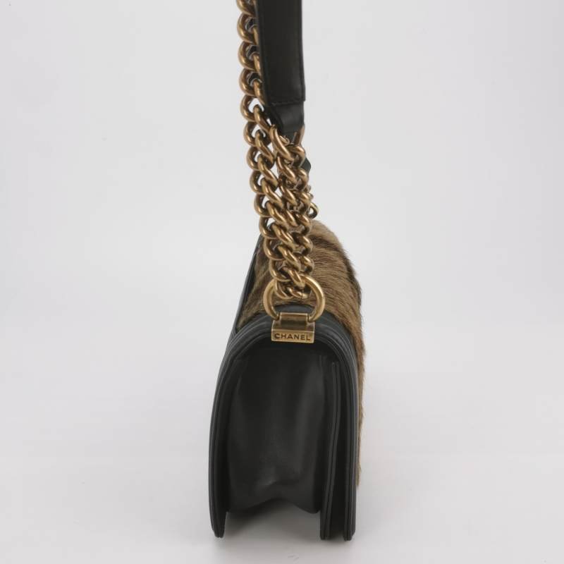 Chanel Leboy季節限定款中號牛皮拼色方形雙C鎖扣單肩包-3