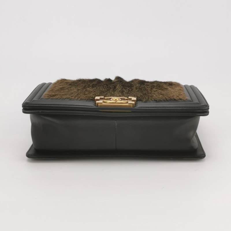 Chanel Leboy季節限定款中號牛皮拼色方形雙C鎖扣單肩包-5