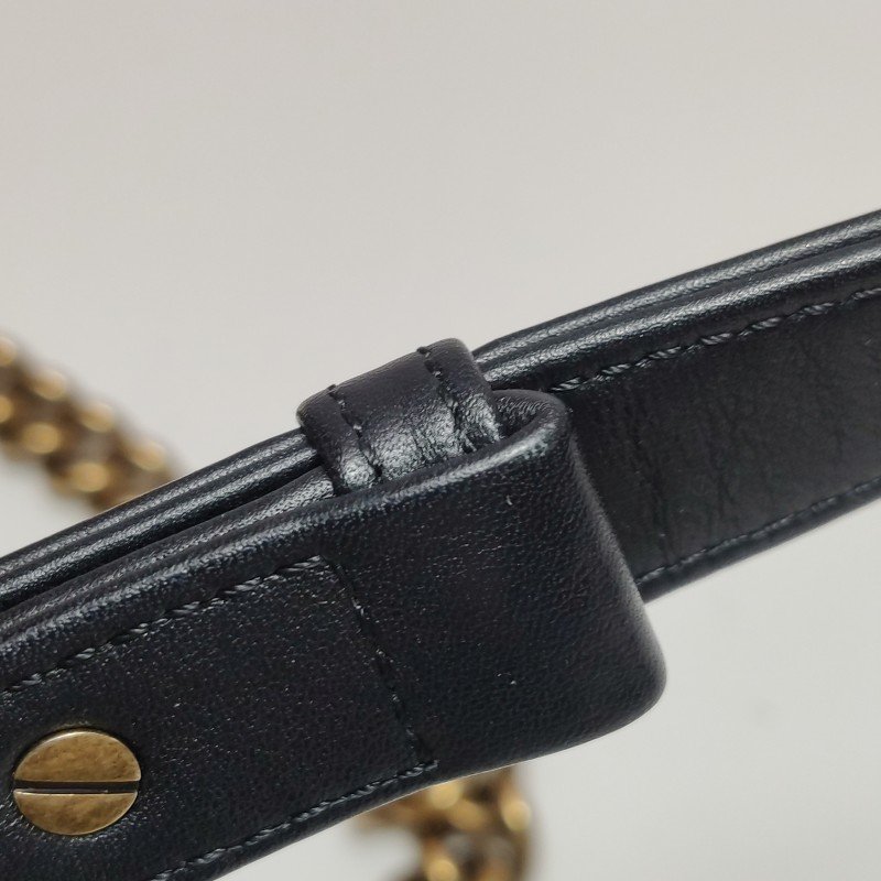 Chanel Leboy季節限定款中號牛皮拼色方形雙C鎖扣單肩包-14