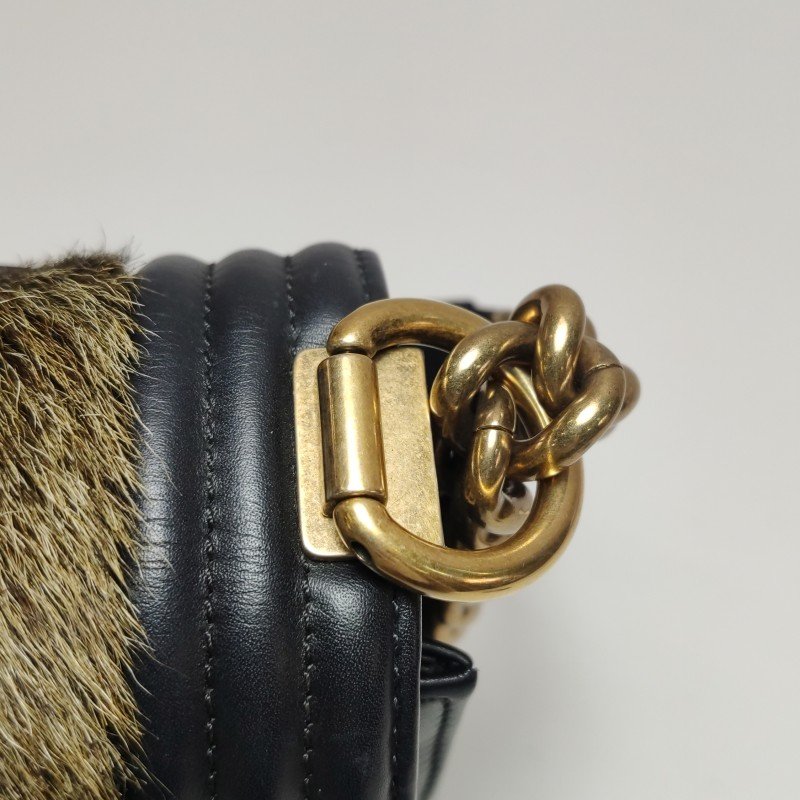 Chanel Leboy季節限定款中號牛皮拼色方形雙C鎖扣單肩包-17