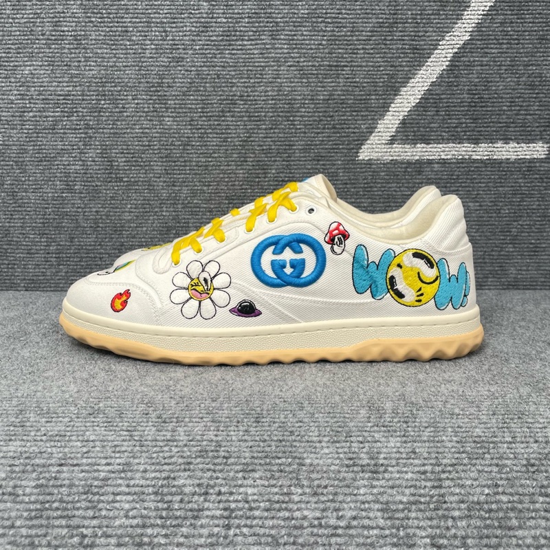 99.9新 未使用Gucci 白色帆布字母火焰Mac80板鞋43碼-1