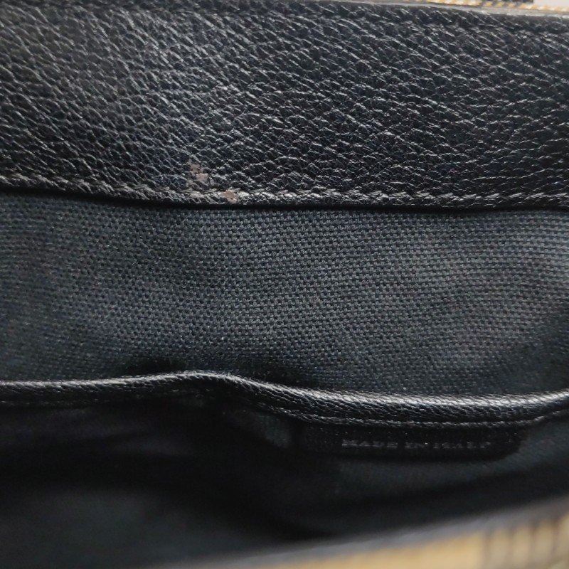 Burberry The Banner班納迷你羊皮帆布Vintage格紋雙搭扣手提包-8