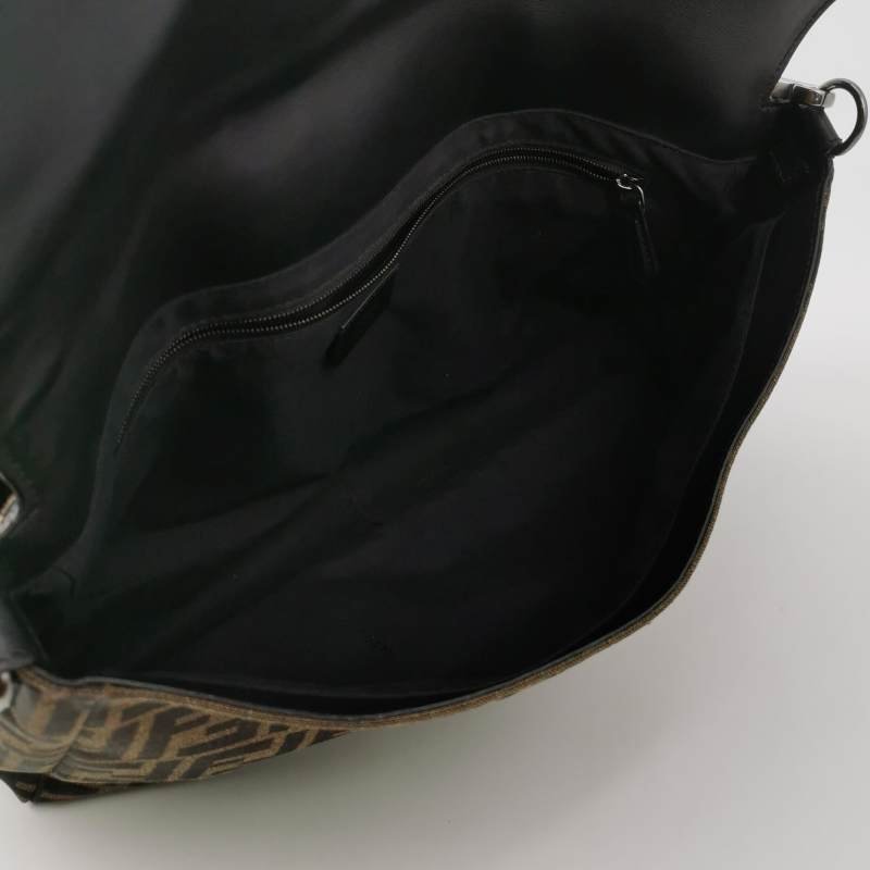 Fendi Baguette法棍包牛皮帆布拼色雙F搭扣斜挎包單肩包-6