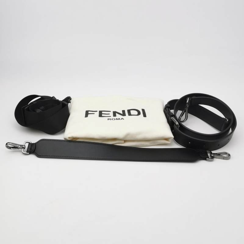 Fendi Baguette法棍包牛皮帆布拼色雙F搭扣斜挎包單肩包-8