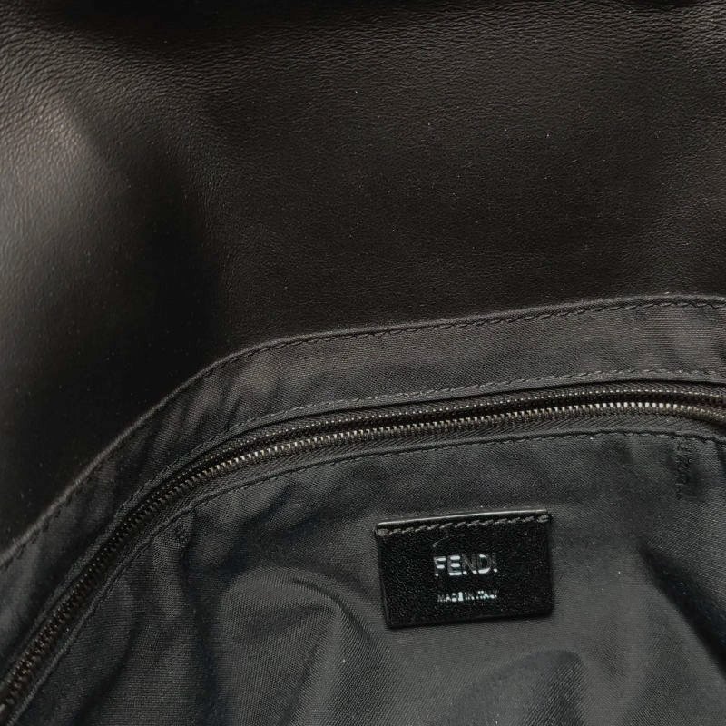 Fendi Baguette法棍包牛皮帆布拼色雙F搭扣斜挎包單肩包-9