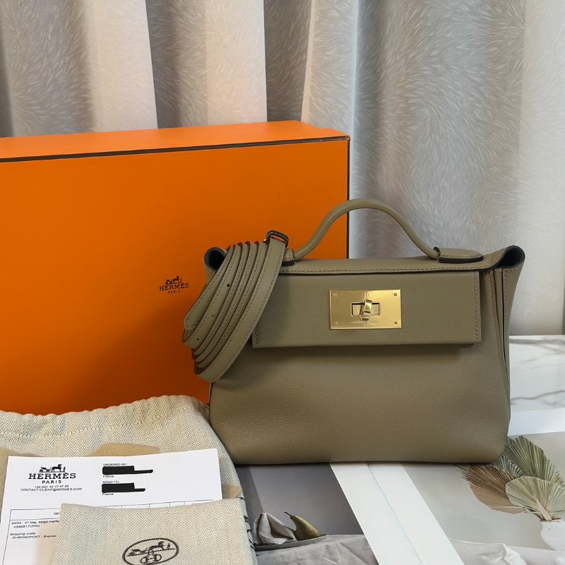HERMES Mini 24/24 - 馬爾法米拚霧霾灰香檳金 W-9