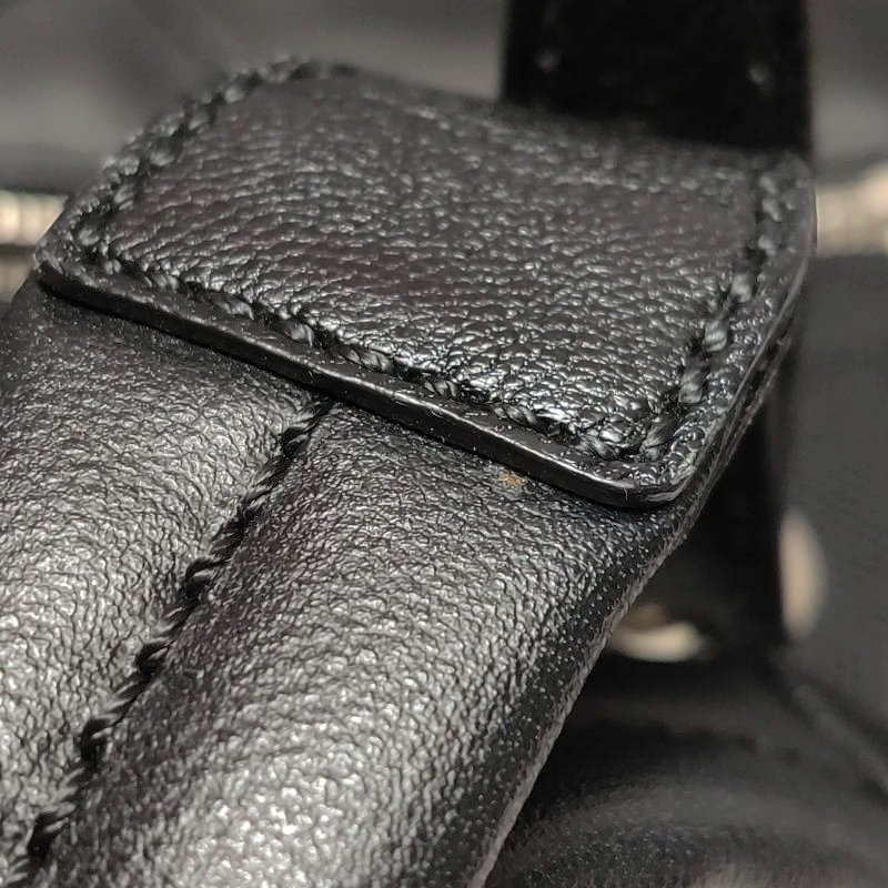 Chanel羊皮帆布塗層帆布純色菱格絎縫雙C Logo子母包單肩包-12