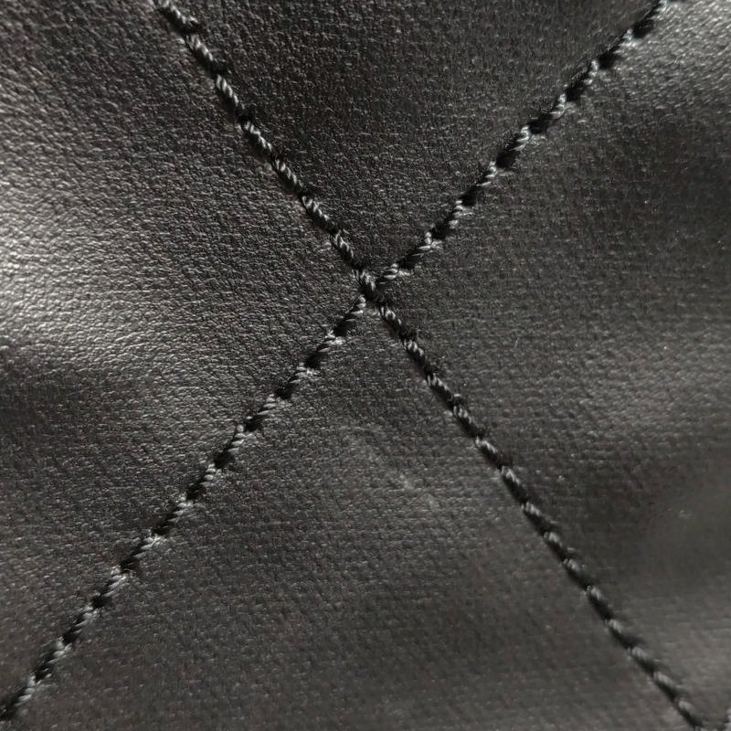 Chanel羊皮帆布塗層帆布純色菱格絎縫雙C Logo子母包單肩包-13