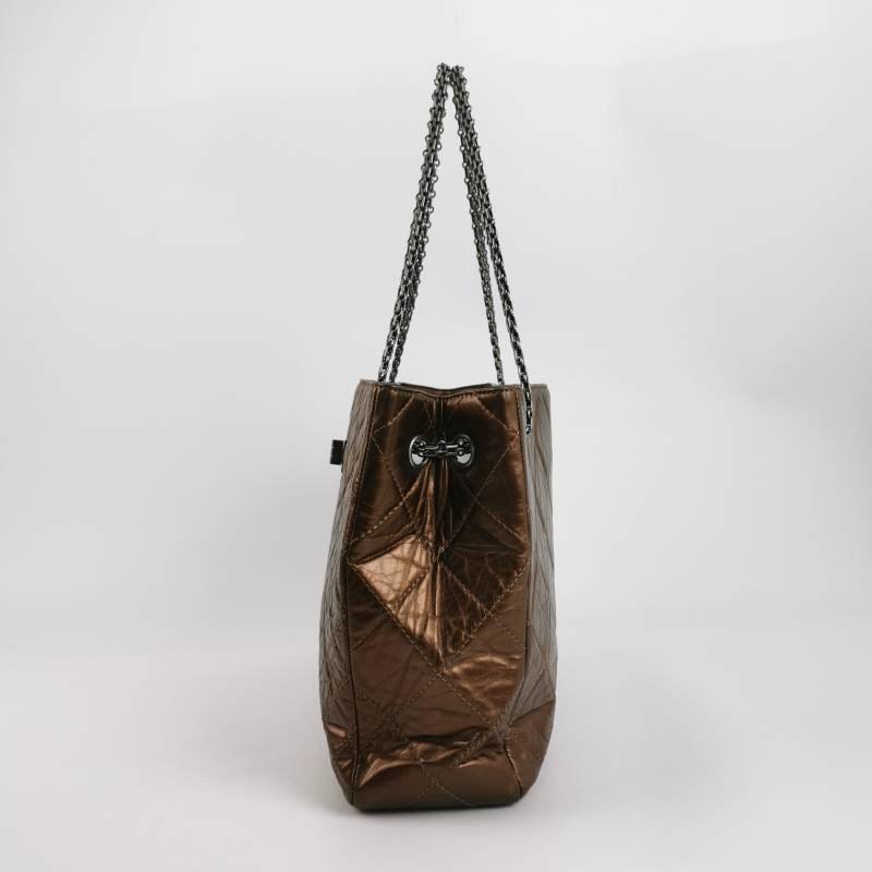 Chanel 2.55 Bag油蠟皮純色菱格絎縫矩形旋扣單肩包-2