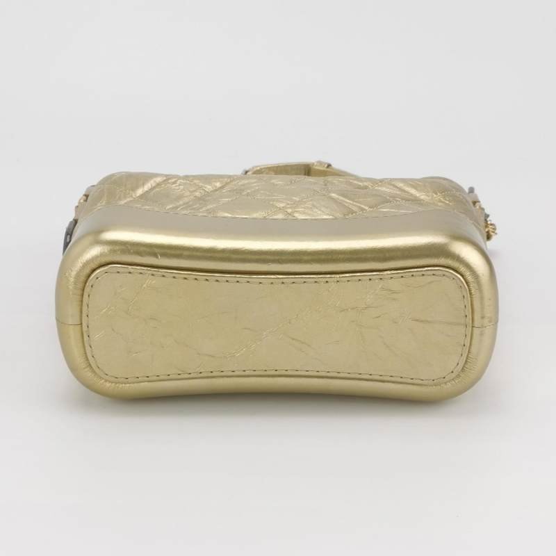 Chanel Gabrielle流浪包小號油蠟皮菱格絎縫雙鏈條設計單肩包斜挎包-5