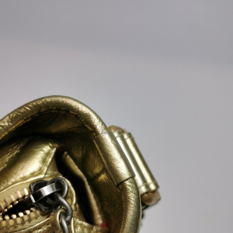 Chanel Gabrielle流浪包小號油蠟皮菱格絎縫雙鏈條設計單肩包斜挎包-17