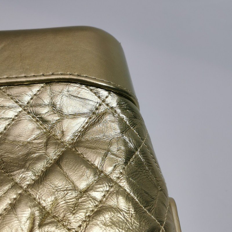 Chanel Gabrielle流浪包小號油蠟皮菱格絎縫雙鏈條設計單肩包斜挎包-21