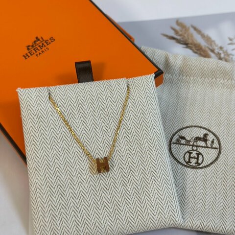 HERMES Mini pop H項鍊 - 新棕金