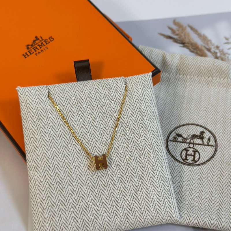 HERMES Mini pop H項鍊 - 新棕金-0