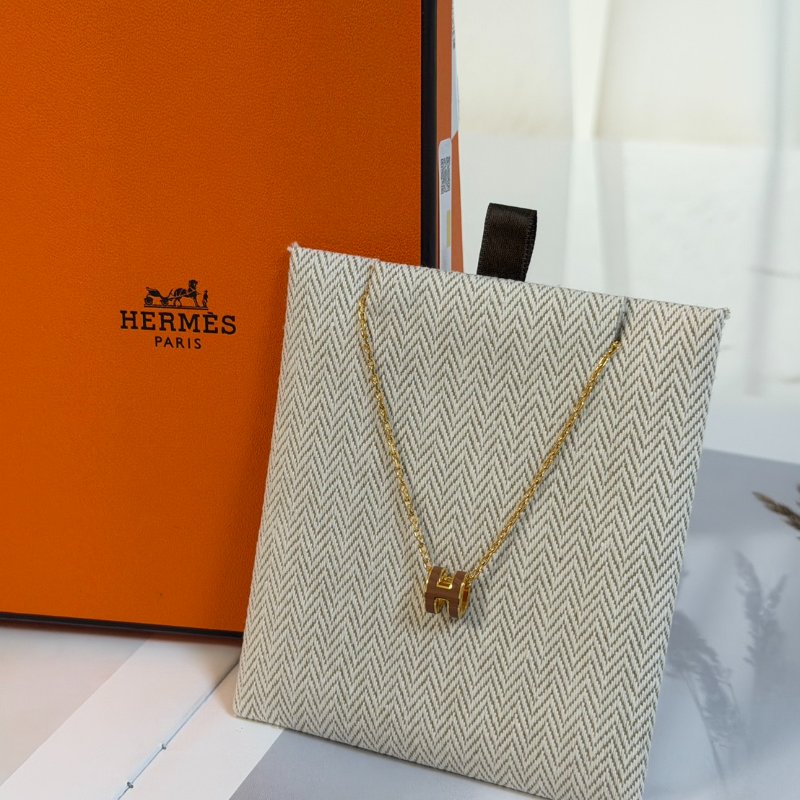 HERMES Mini pop H項鍊 - 新棕金-2