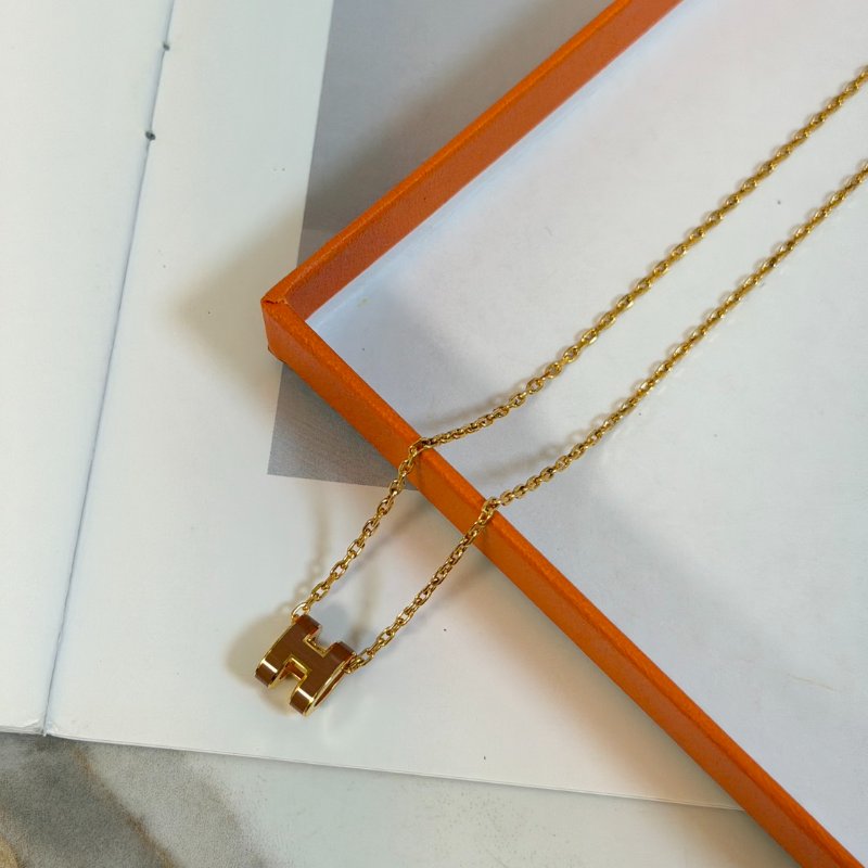 HERMES Mini pop H項鍊 - 新棕金-5