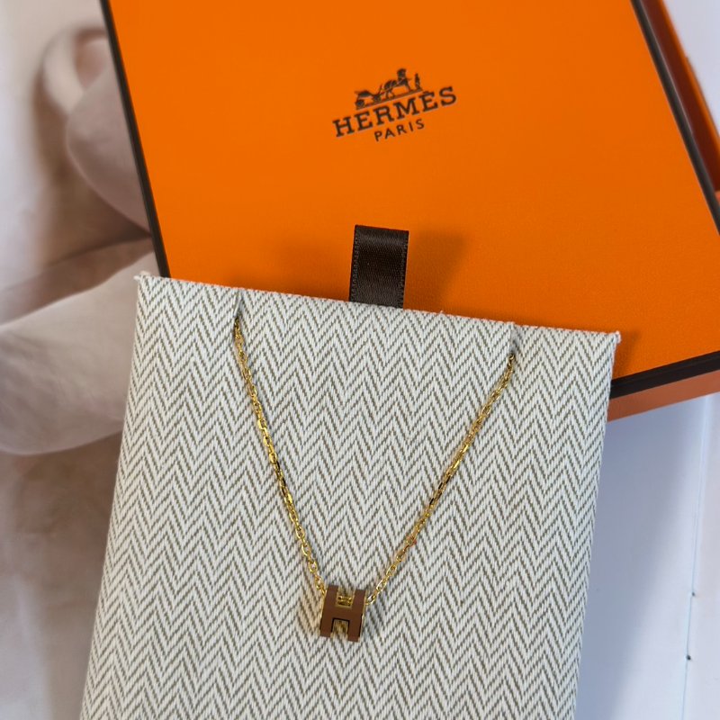 HERMES Mini pop H項鍊 - 新棕金-6