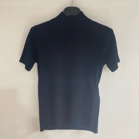 MaxMara-Jangy 羅紋 桑蝅絲/羊毛 彈性 半袖針織衫 #XS S M