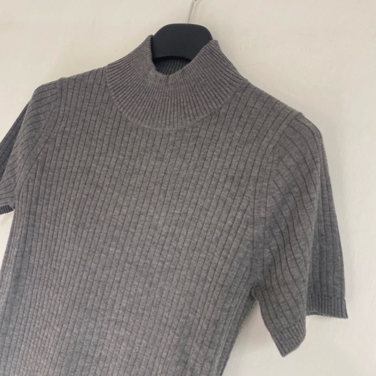 MaxMara-Jangy 羅紋 桑蝅絲/羊毛 彈性 半袖針織衫 #XS S M-3