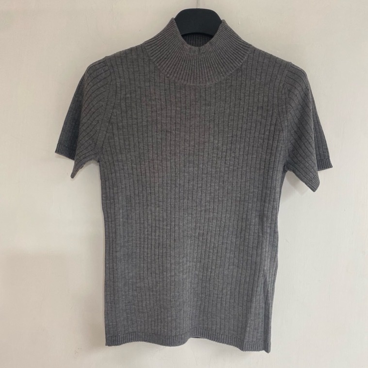 MaxMara-Jangy 羅紋 桑蝅絲/羊毛 彈性 半袖針織衫 #XS S M-4