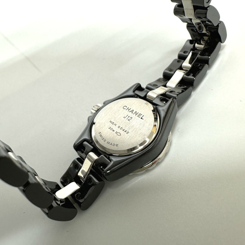 香奈兒 H5236 J12 XS 19毫米鑲鑽錶圈錶帶，石英機芯，陶瓷錶殼，女士腕錶，黑色，近全新-6