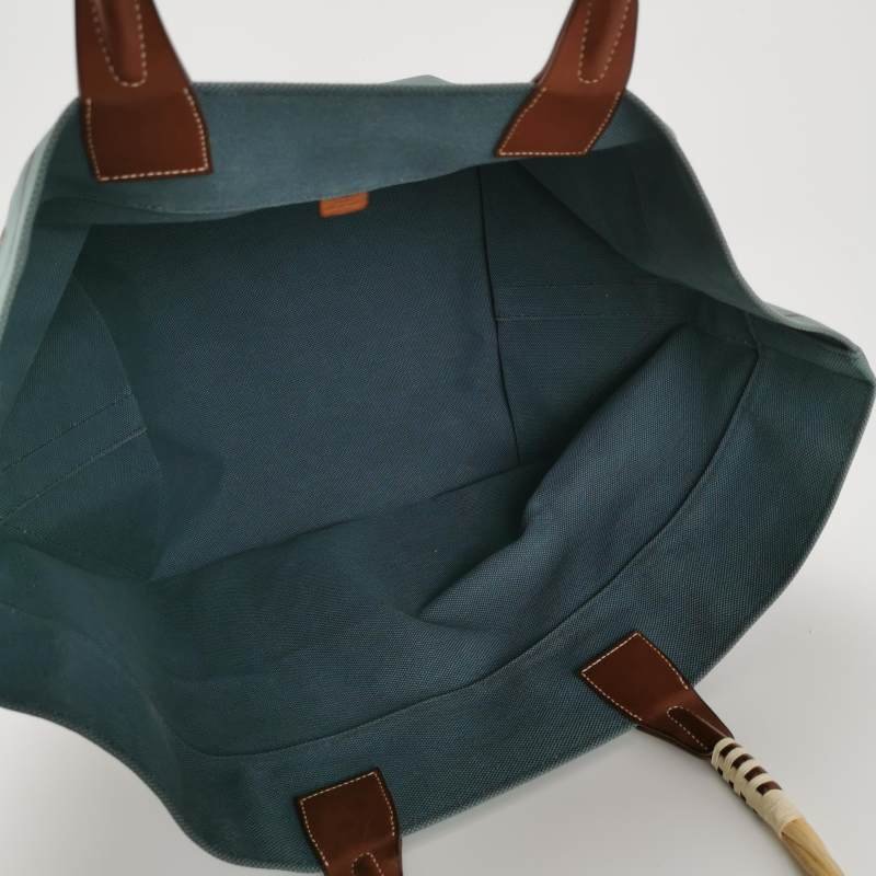 Hermes Steeple單肩包帆布Hunter牛皮藍色棕色框P刻-6