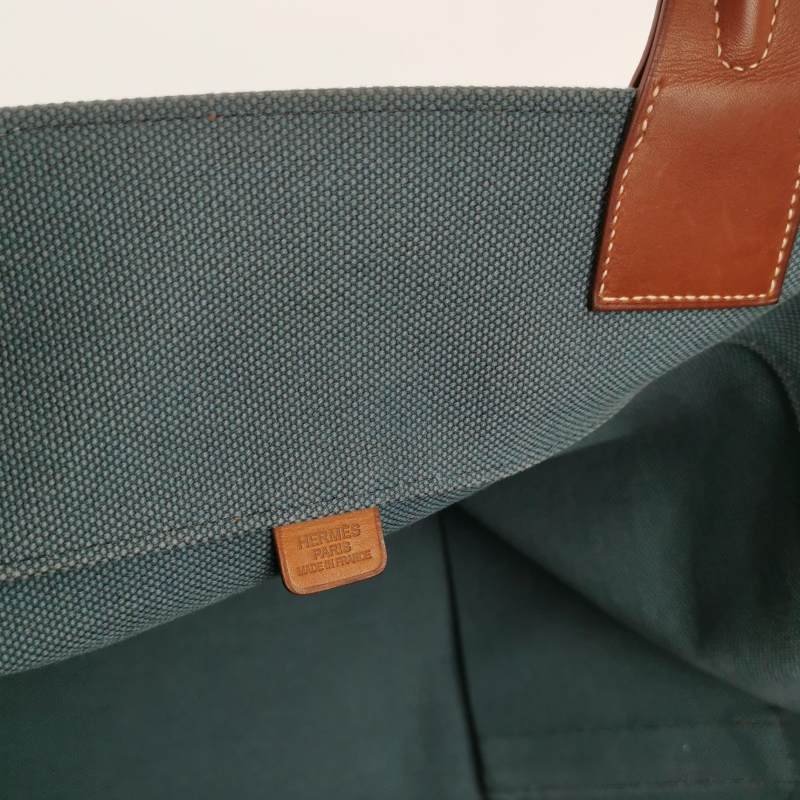 Hermes Steeple單肩包帆布Hunter牛皮藍色棕色框P刻-7