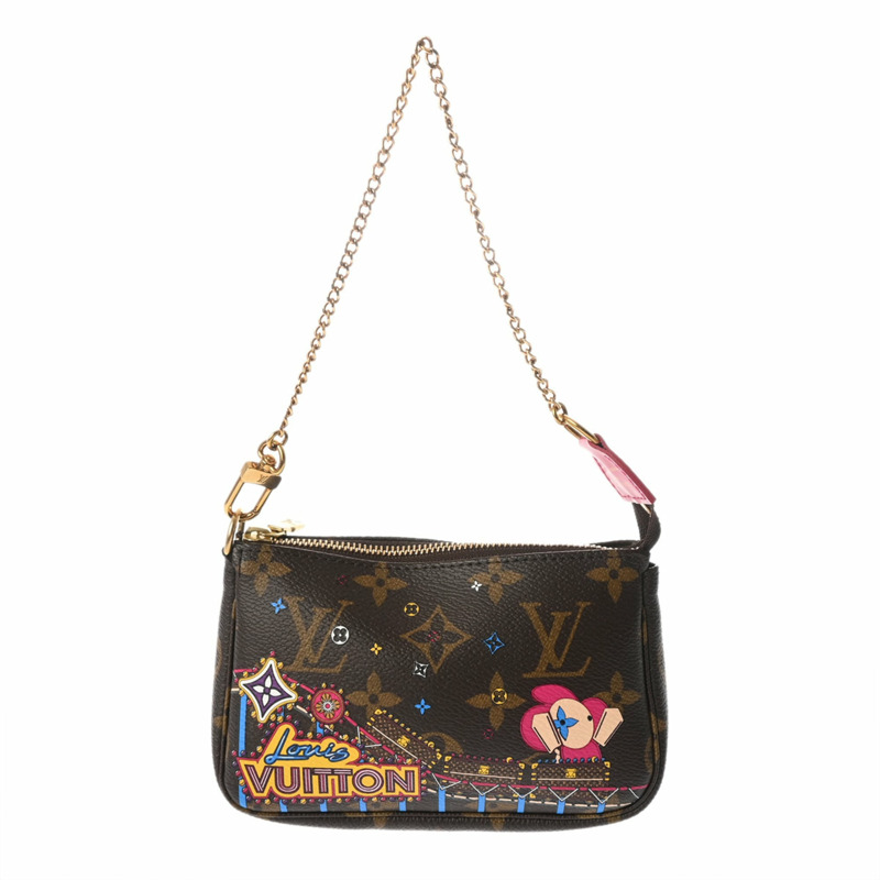 路易威登 (LOUIS VUITTON) 路易威登 Monogram Mini Pochette Accessoires Vivienne Brown M69752 女士帆布配件包 A 級二手 Ginzo-1