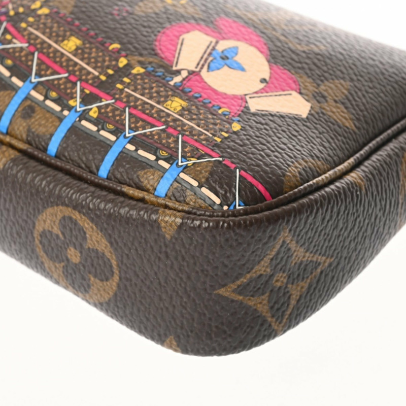 路易威登 (LOUIS VUITTON) 路易威登 Monogram Mini Pochette Accessoires Vivienne Brown M69752 女士帆布配件包 A 級二手 Ginzo-6