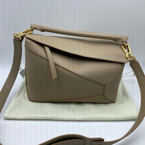 98新羅意威/Loewe Puzzle 沙色幾何包 中號，無附件