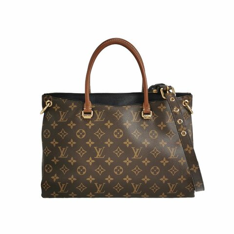 Louis Vuitton(LV)Pallas傳奇包大號牛皮Monogram印花V形拼色單肩包