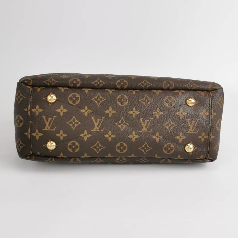 Louis Vuitton(LV)Pallas傳奇包大號牛皮Monogram印花V形拼色單肩包-5
