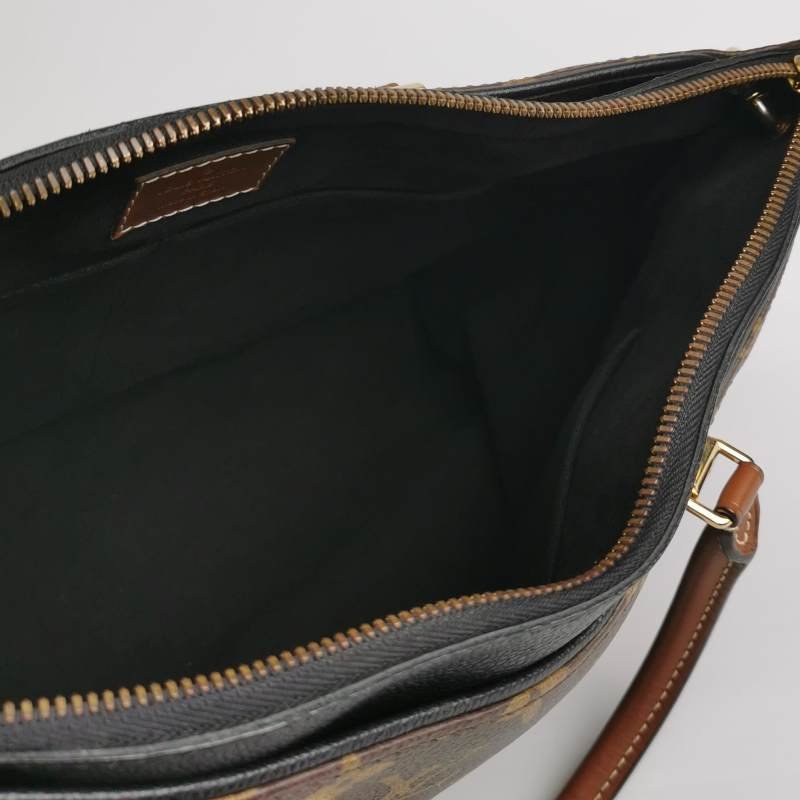 Louis Vuitton(LV)Pallas傳奇包大號牛皮Monogram印花V形拼色單肩包-6