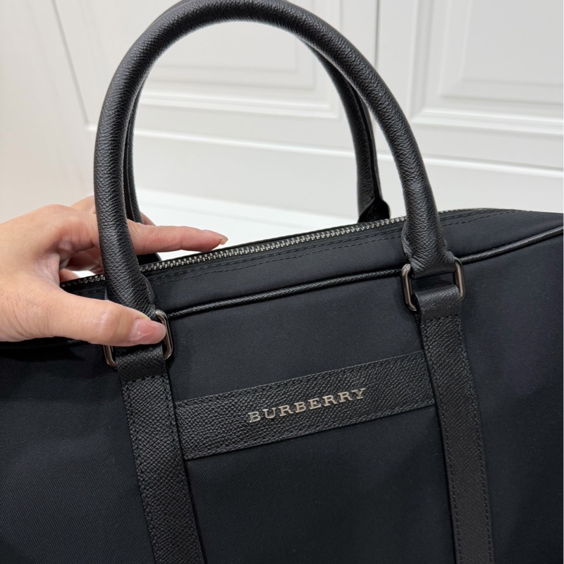 BURBERRY 黑色 尼龍 筆電包 電腦包 公事包 文件包 肩背包 側背包 斜背包-5