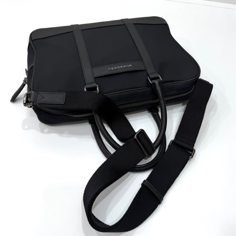 BURBERRY 黑色 尼龍 筆電包 電腦包 公事包 文件包 肩背包 側背包 斜背包-9