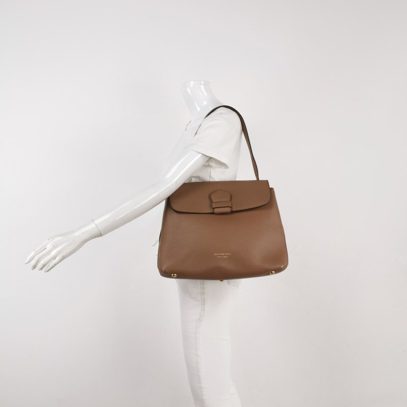 Burberry Camberley中號牛皮帆布純色字母logo單肩包-1