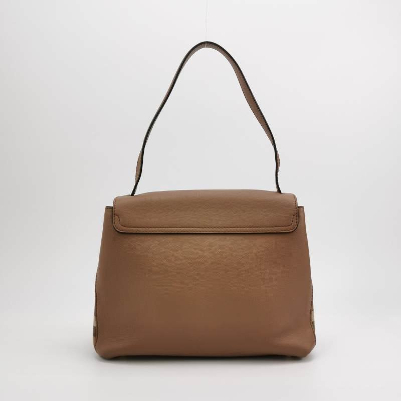 Burberry Camberley中號牛皮帆布純色字母logo單肩包-4