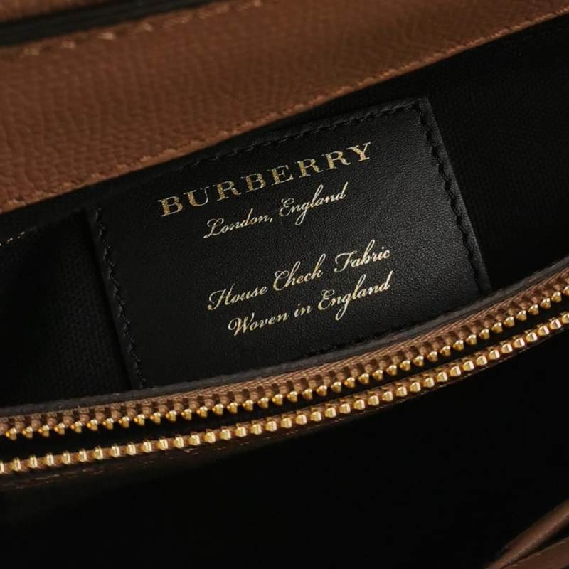 Burberry Camberley中號牛皮帆布純色字母logo單肩包-7