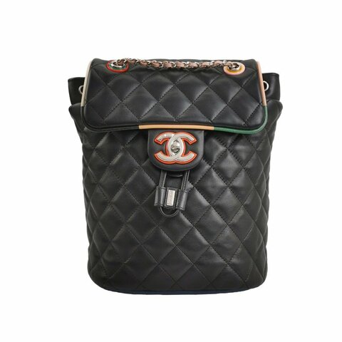 Chanel Urban Spirit羊皮菱格絎縫雙C書包扣雙肩包