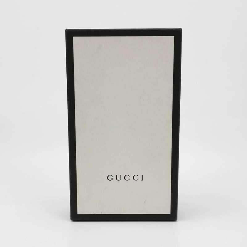 Gucci牛皮純色雙G老花壓紋錢包-7