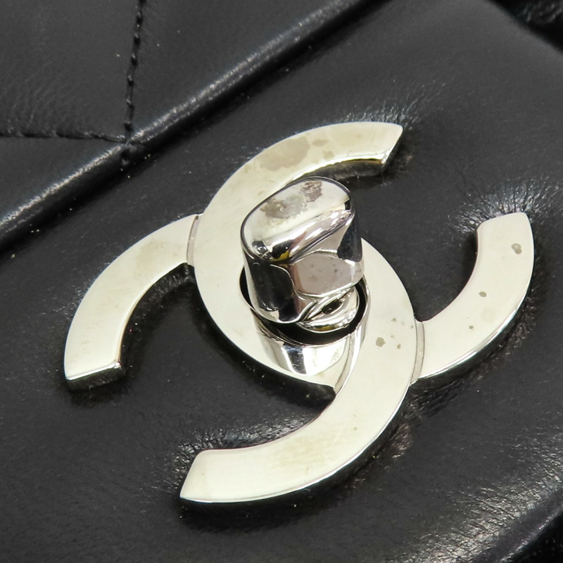 黑色 羊皮 COCO 30 鍊帶 肩背包 銀扣【CHANEL】 A58600-16