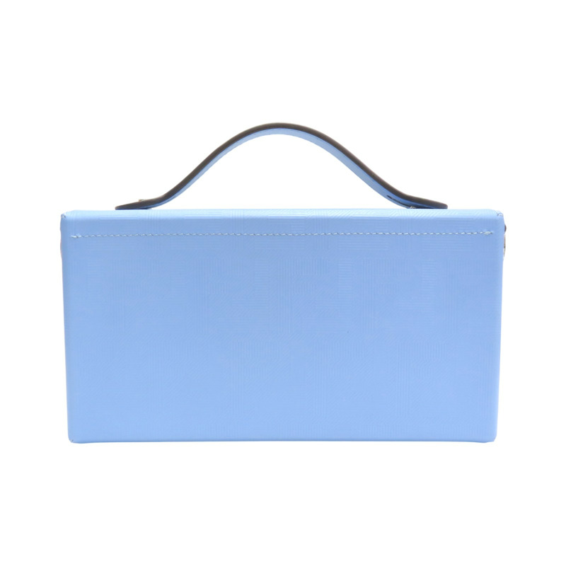 藍色 帆布小牛皮飾邊 Baguette Soft Trunk 硬殼 兩用包【FENDI 芬迪】 7VA565-1