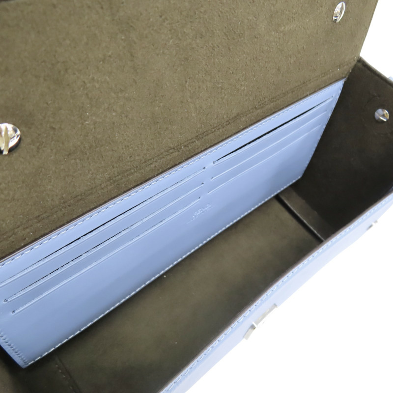 藍色 帆布小牛皮飾邊 Baguette Soft Trunk 硬殼 兩用包【FENDI 芬迪】 7VA565-4