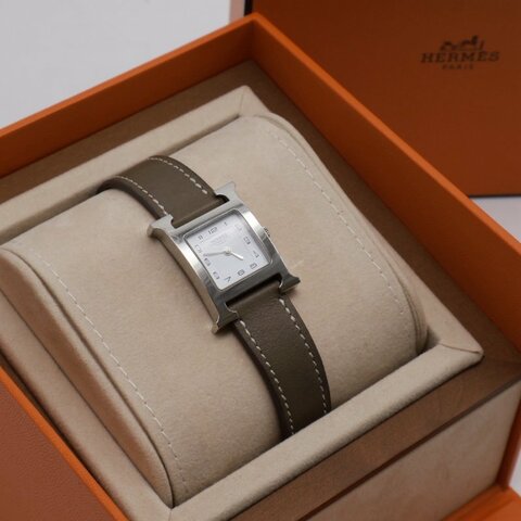HERMES Heure H腕錶 - 21 灰銀 Y