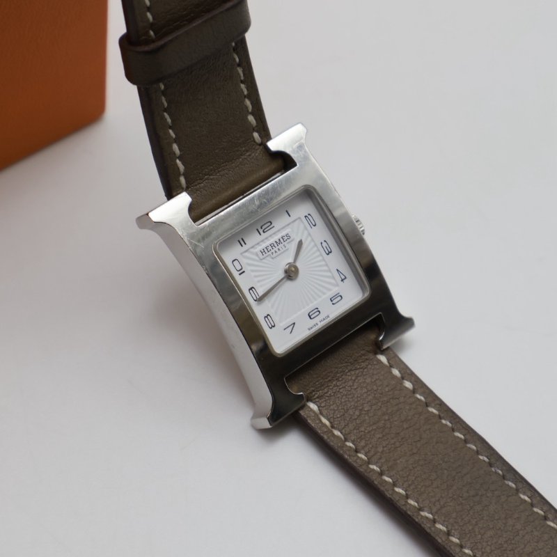 HERMES Heure H腕錶 - 21 灰銀 Y-9